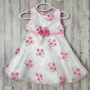 Youngland Baby Floral Dress White Pink Size 24 Months